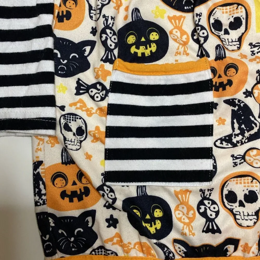 Toddler Girl's Halloween Jack-o-Lantern Striped Dress Size Medium Pumpkin Spooky